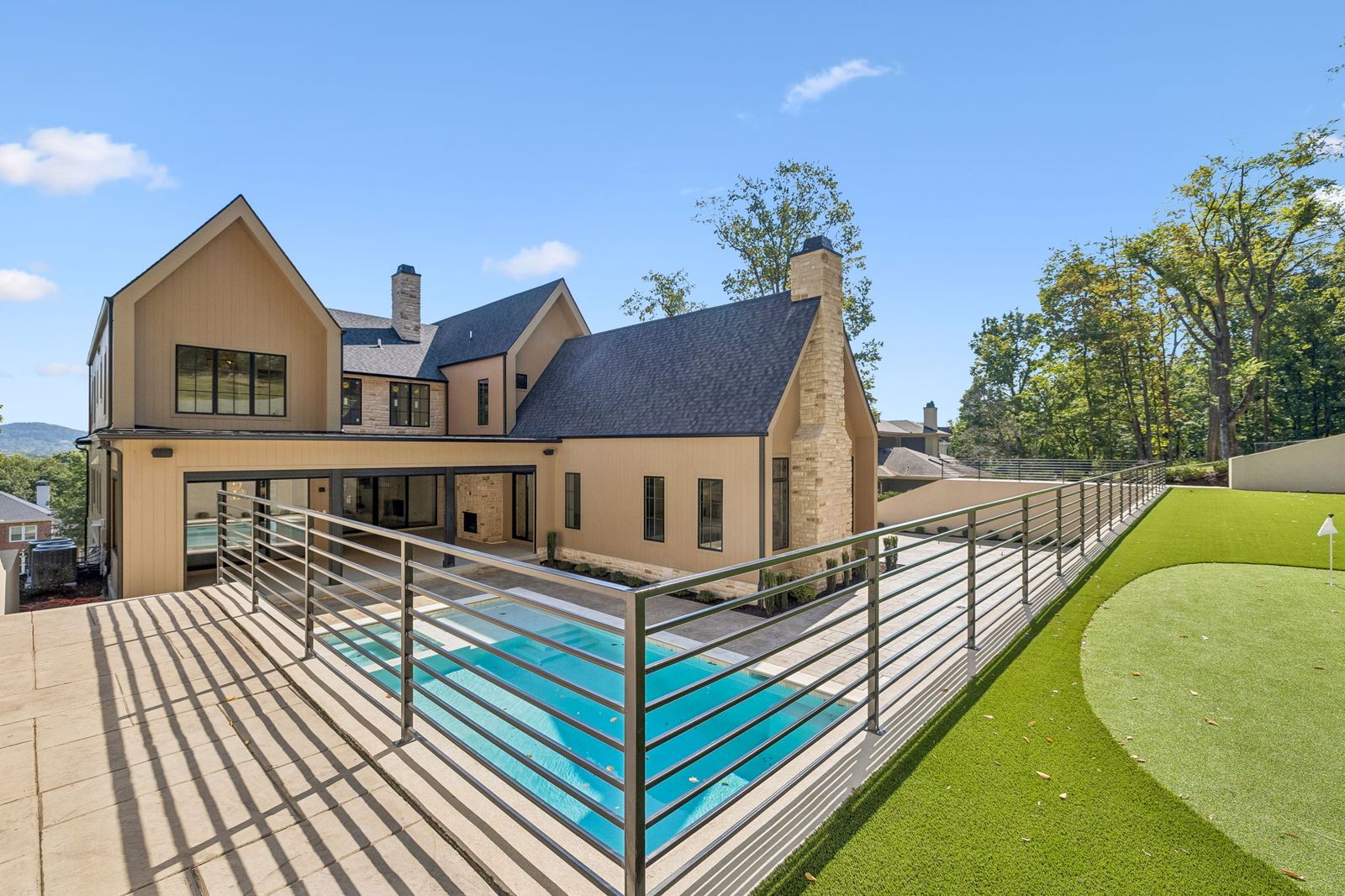 Pool and rear elevation